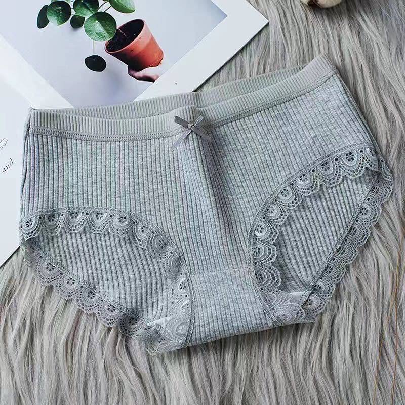 Lace Edge Panties Women's Cotton Crotch Antibacterial, breathable And Mid-Waist Girls Triangle shorts