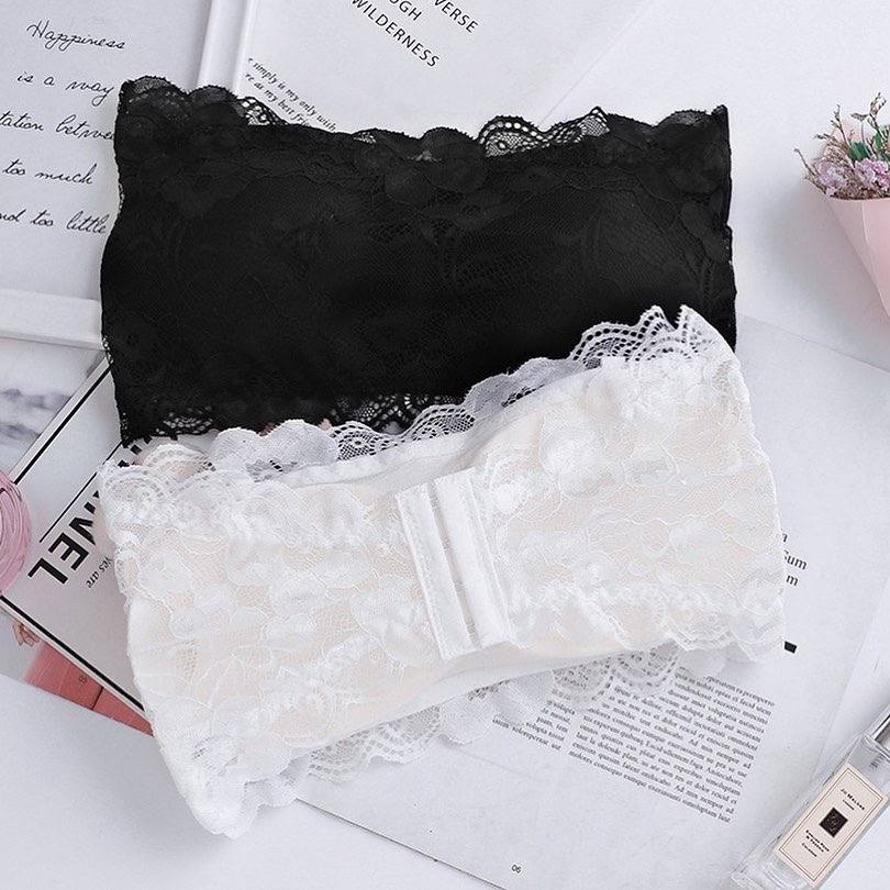 New Lace Sexy Wrapped Chest One Piece Tube Removable Padded Top Seamless Strapless Bra