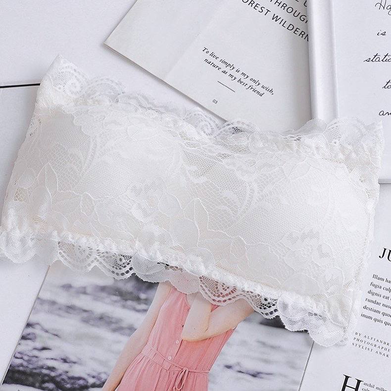 New Lace Sexy Wrapped Chest One Piece Tube Removable Padded Top Seamless Strapless Bra