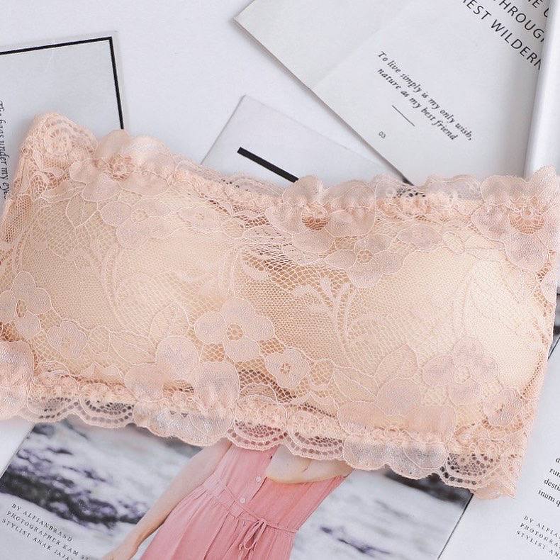 New Lace Sexy Wrapped Chest One Piece Tube Removable Padded Top Seamless Strapless Bra