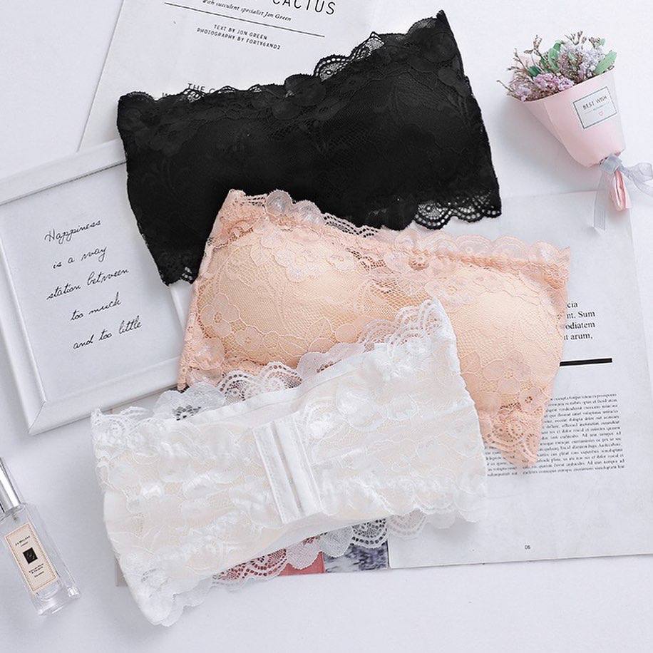 New Lace Sexy Wrapped Chest One Piece Tube Removable Padded Top Seamless Strapless Bra