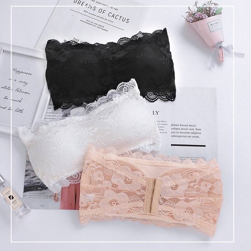 New Lace Sexy Wrapped Chest One Piece Tube Removable Padded Top Seamless Strapless Bra