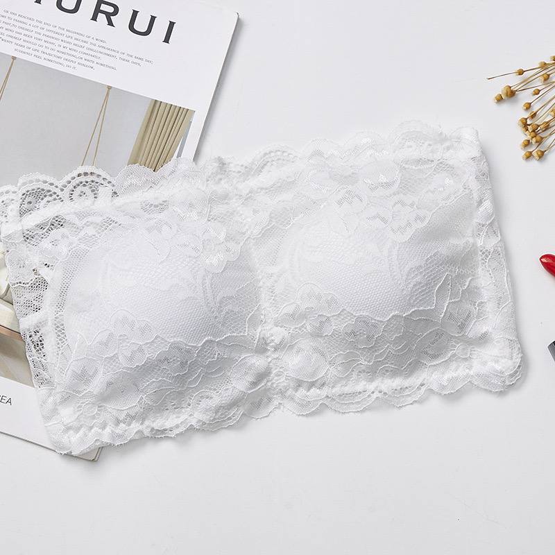 New Lace Sexy Wrapped Chest One Piece Tube Removable Padded Top Seamless Strapless Bra