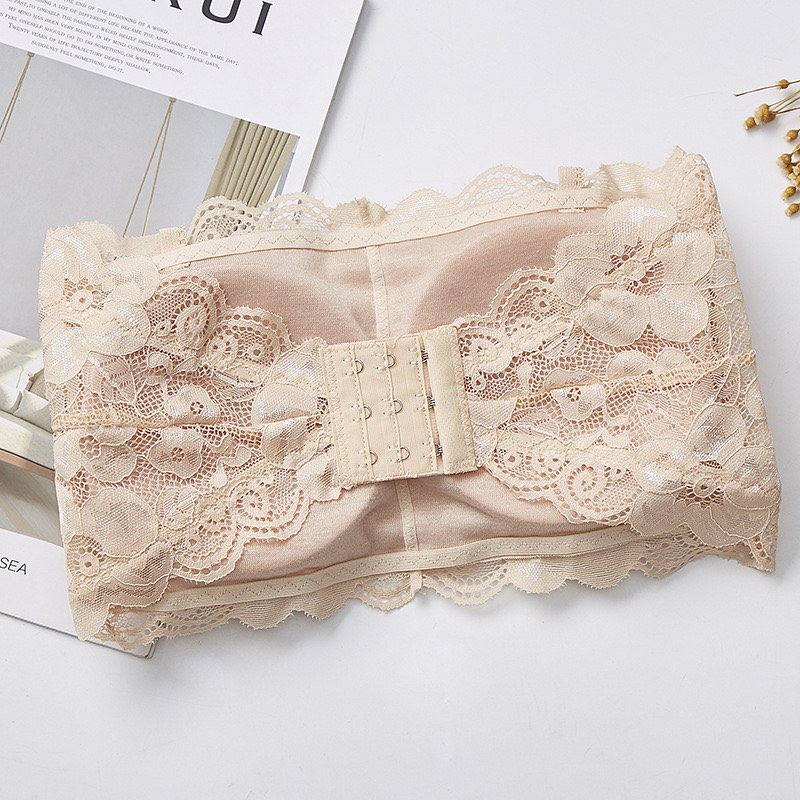 New Lace Sexy Wrapped Chest One Piece Tube Removable Padded Top Seamless Strapless Bra