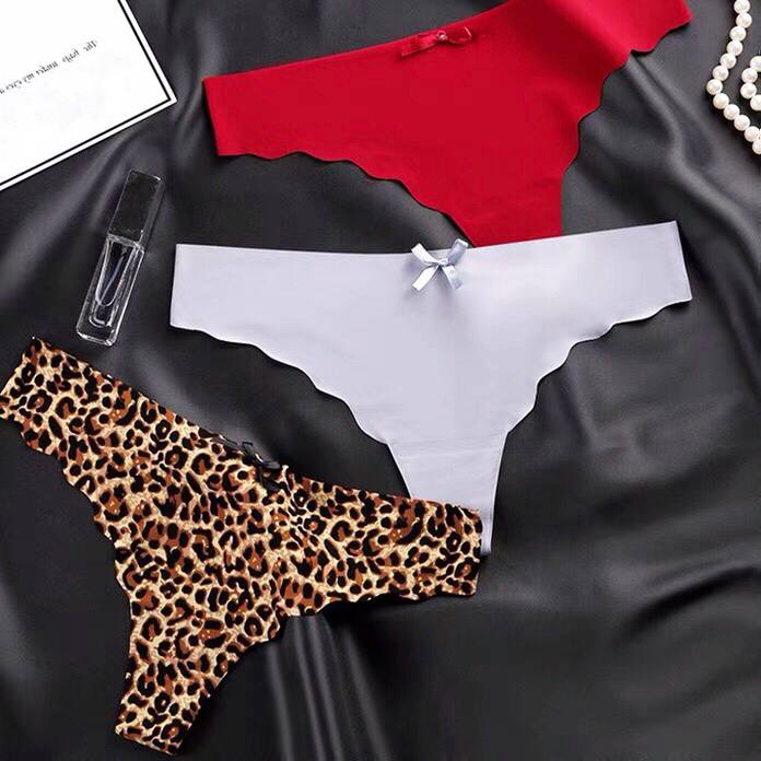 Women Underwear Seamless Sexy Thongs Underwear Ice Silk Comfy G-String Panties