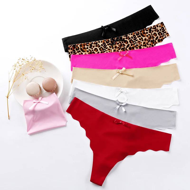 Women Underwear Seamless Sexy Thongs Underwear Ice Silk Comfy G-String Panties