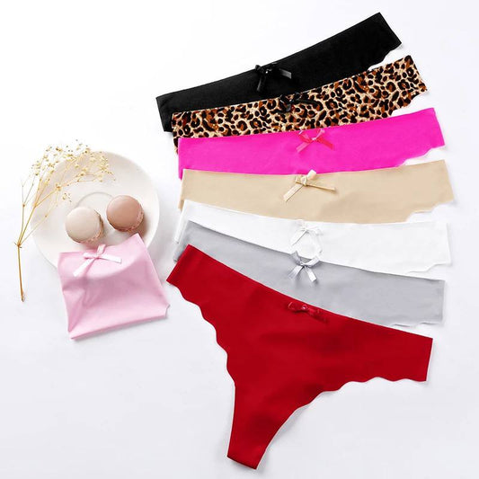 Women Underwear Seamless Sexy Thongs Underwear Ice Silk Comfy G-String Panties