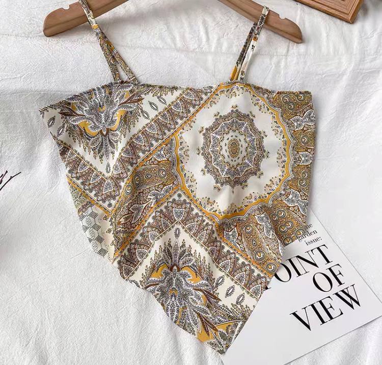 American Small Suspenders Women’s Summer New Cashew Flower