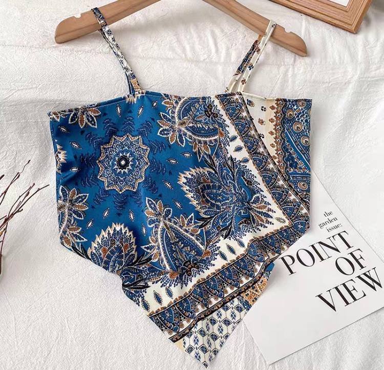 American Small Suspenders Women’s Summer New Cashew Flower