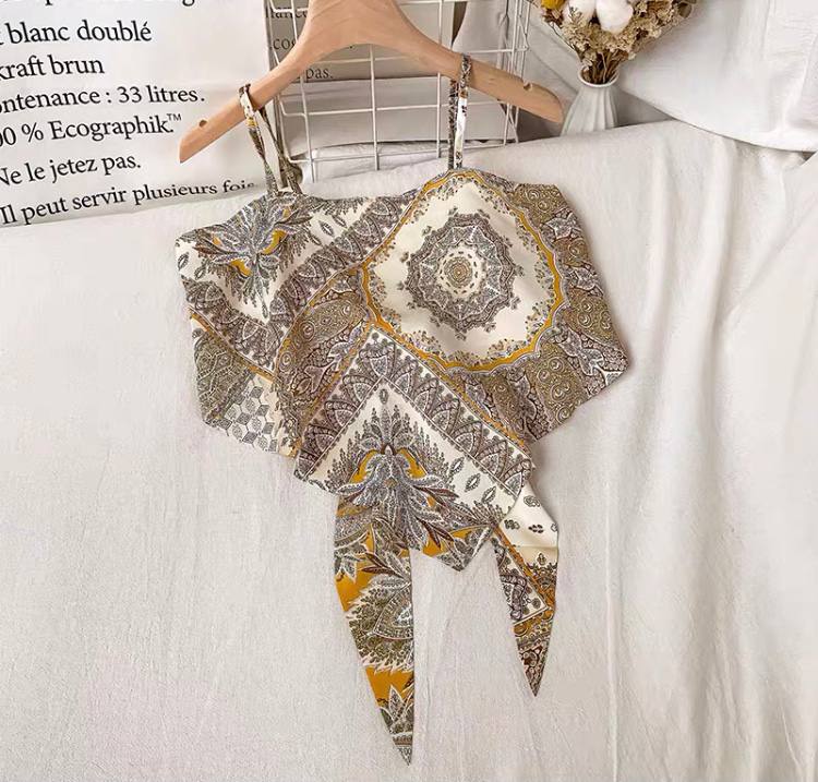 American Small Suspenders Women’s Summer New Cashew Flower