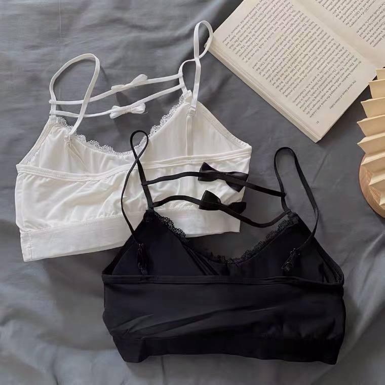 Bow-Knot Suspender Underwear Pure Desire Wind Lace Inner Jacker Female Summer Outerwear Sexy Beautiful Back Tube Top