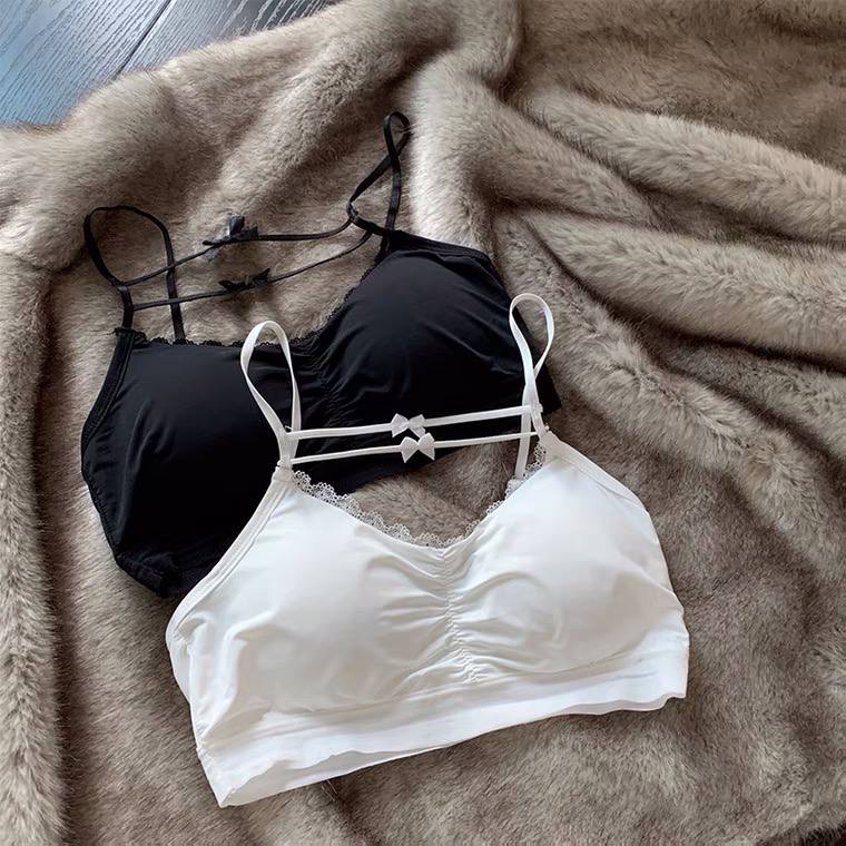 Bow-Knot Suspender Underwear Pure Desire Wind Lace Inner Jacker Female Summer Outerwear Sexy Beautiful Back Tube Top