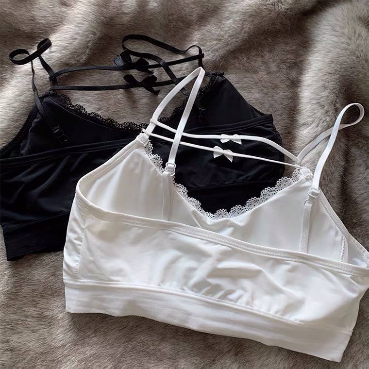 Bow-Knot Suspender Underwear Pure Desire Wind Lace Inner Jacker Female Summer Outerwear Sexy Beautiful Back Tube Top