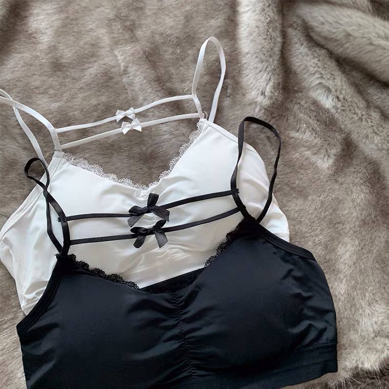 Bow-Knot Suspender Underwear Pure Desire Wind Lace Inner Jacker Female Summer Outerwear Sexy Beautiful Back Tube Top