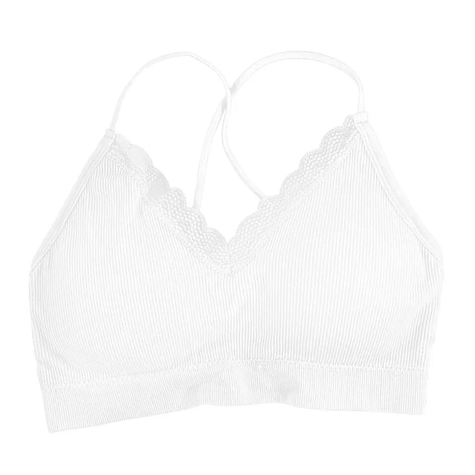 New Sexy Lace Cross Beauty Back Warp Chest Tube Top Girl Suspenders Thread Seamless Women's Sports Underwear