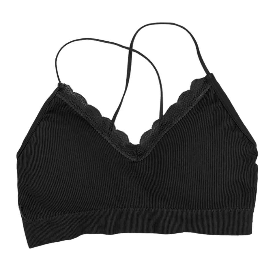 New Sexy Lace Cross Beauty Back Warp Chest Tube Top Girl Suspenders Thread Seamless Women's Sports Underwear