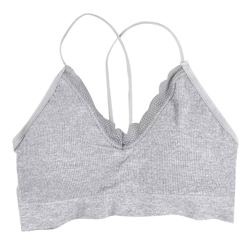 New Sexy Lace Cross Beauty Back Warp Chest Tube Top Girl Suspenders Thread Seamless Women's Sports Underwear