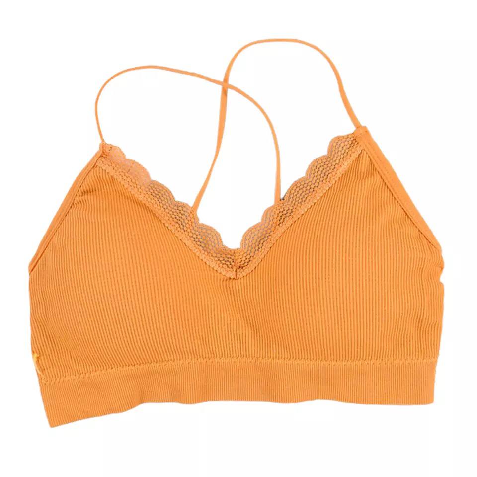 New Sexy Lace Cross Beauty Back Warp Chest Tube Top Girl Suspenders Thread Seamless Women's Sports Underwear