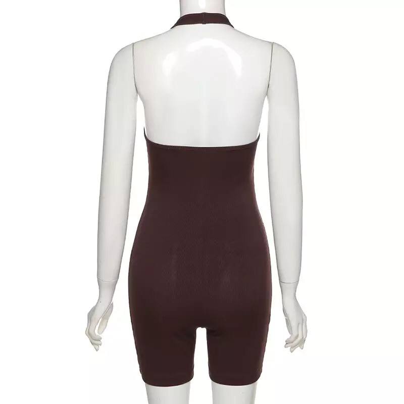 Women Summer Fitness Workout Sexy Elegant Backless Sleeveless One Piece Jumpsuits