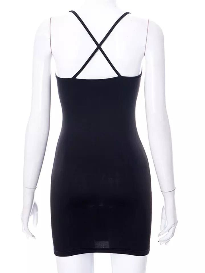 Women’s Hollow Out Mini Black Dress