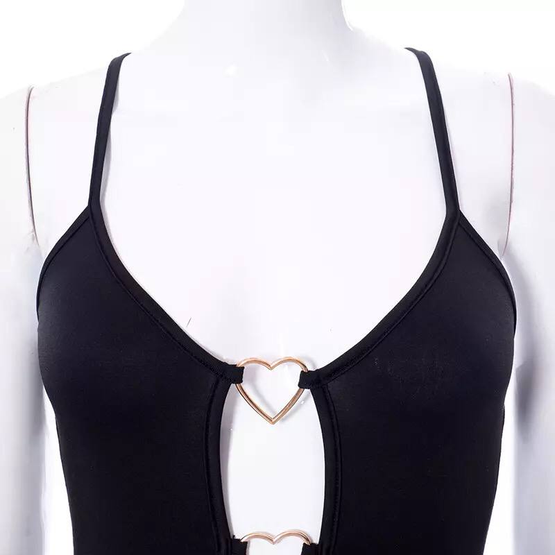 Women’s Hollow Out Mini Black Dress