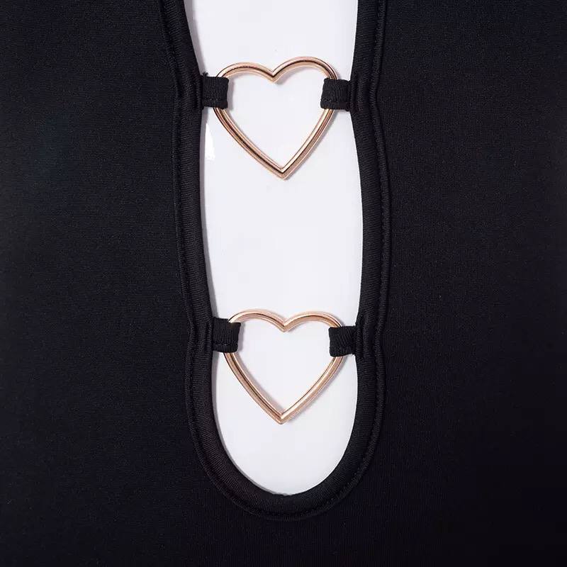 Women’s Hollow Out Mini Black Dress