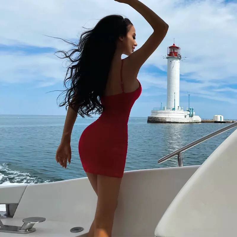 Solid Spaghetti Strap Sleeveless Dress For Women 2022 Summer Night Club Wear Sexy Backless Mini Dress