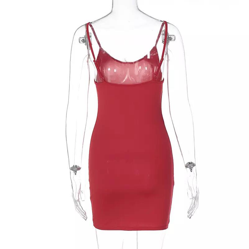 Solid Spaghetti Strap Sleeveless Dress For Women 2022 Summer Night Club Wear Sexy Backless Mini Dress