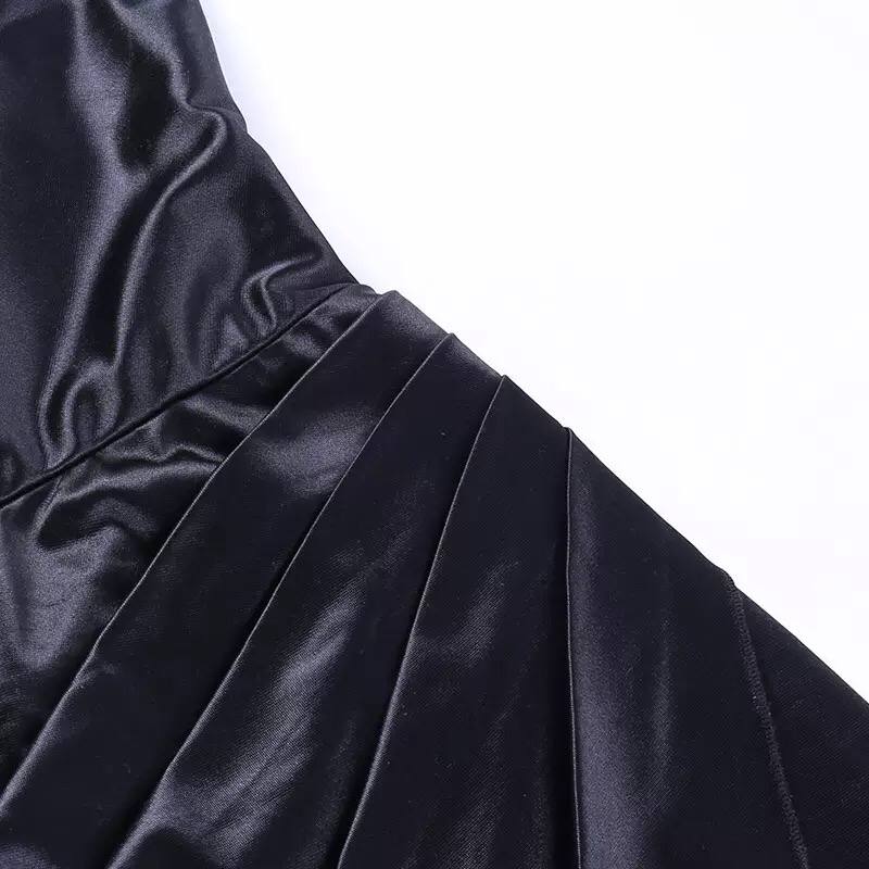 Dress Women Summer Satin Party Dress Black V-neck Hight Side Split Mini Dress Women Skinny Elegant Dresses