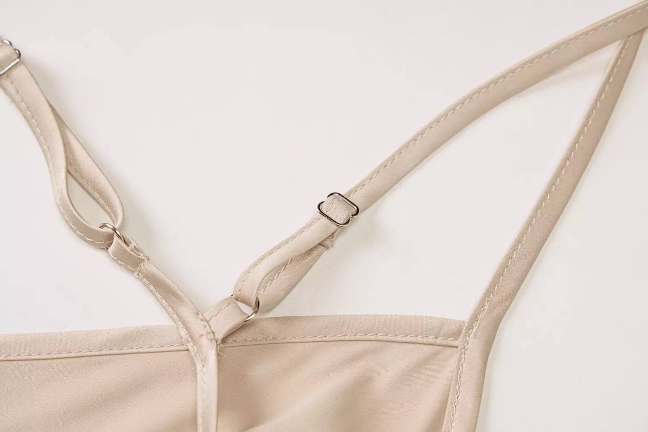 Women Summer Sexy Satin Silk Spilt Dress Elegant V-neck Spaghetti Strap Sleeveless Backless Long Dress Evening Party