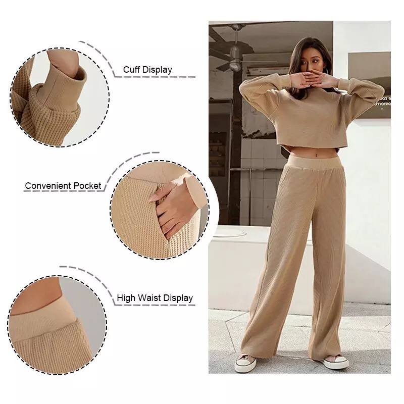 Autumn And Winter Casual Tracksuit Sets Fitness Long Sleeve Top With Sweatpants Slim