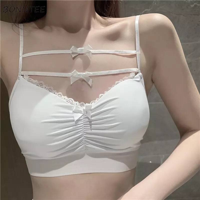 Bow-Knot Suspender Underwear Pure Desire Wind Lace Inner Jacker Female Summer Outerwear Sexy Beautiful Back Tube Top