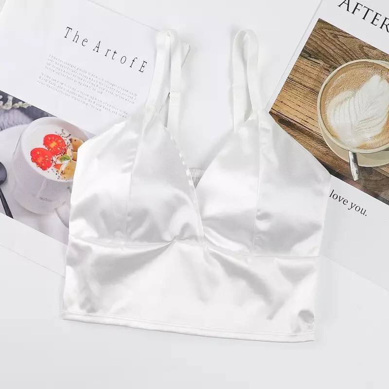 Tube Top Beautiful Back Triangle Cup Bra Bottom Warp Chest Strap, Chest Pad With V-neck