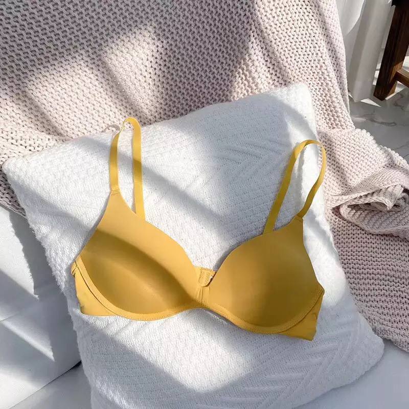 Comfortable Japanese-style Underwear Without Steel Ring For Girls Simple Small Bra Thin Section Seamless Breathable Type Adjustment Bra